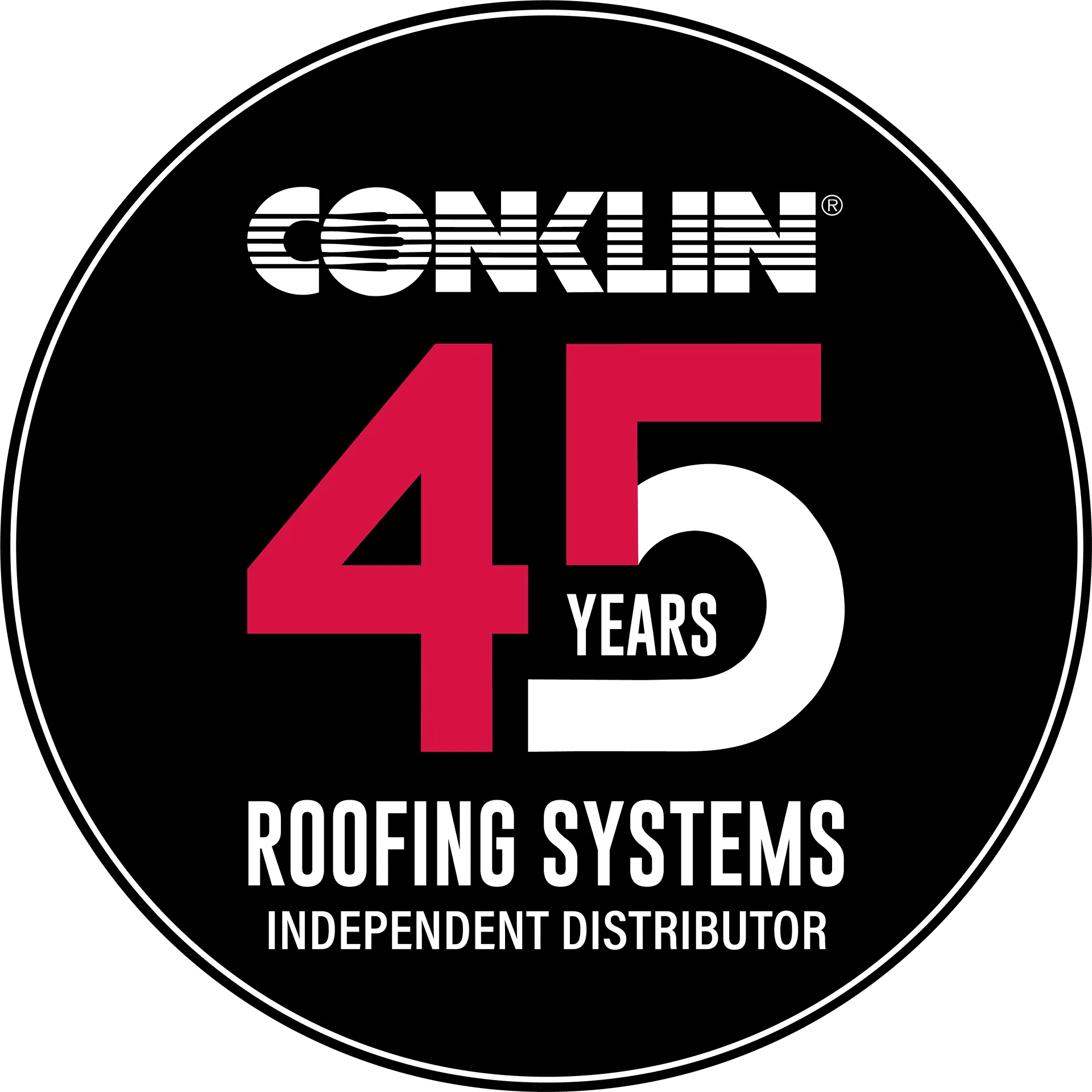 Conklin Roofing Systems 45 Years badge